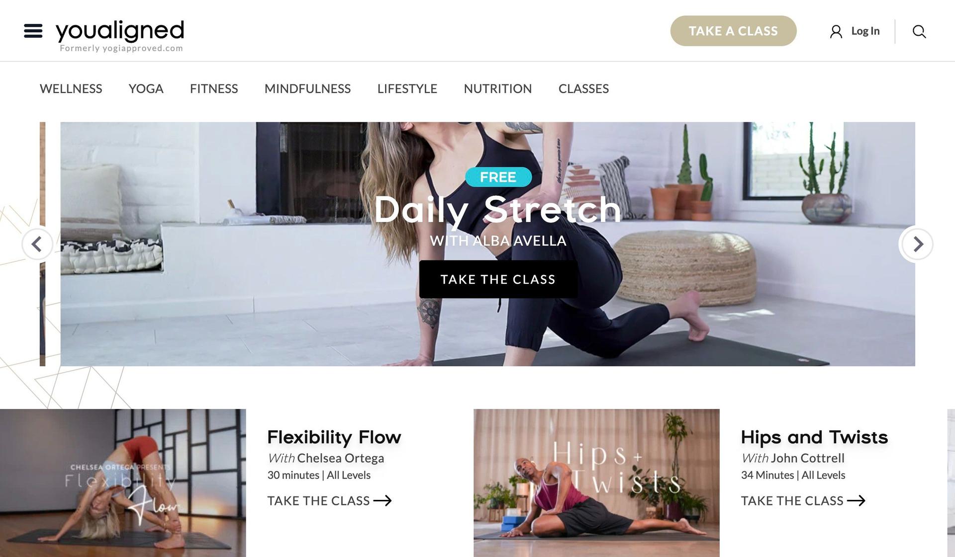 YouAligned-wellness website examples