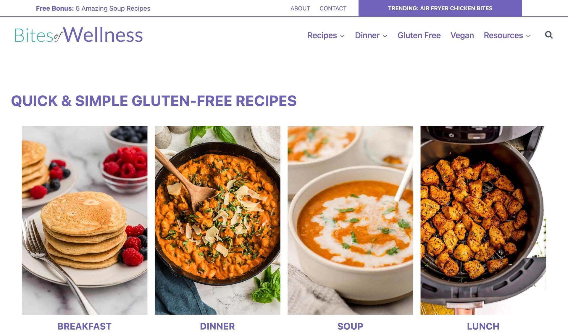 Bites of Wellness-wellness website examples