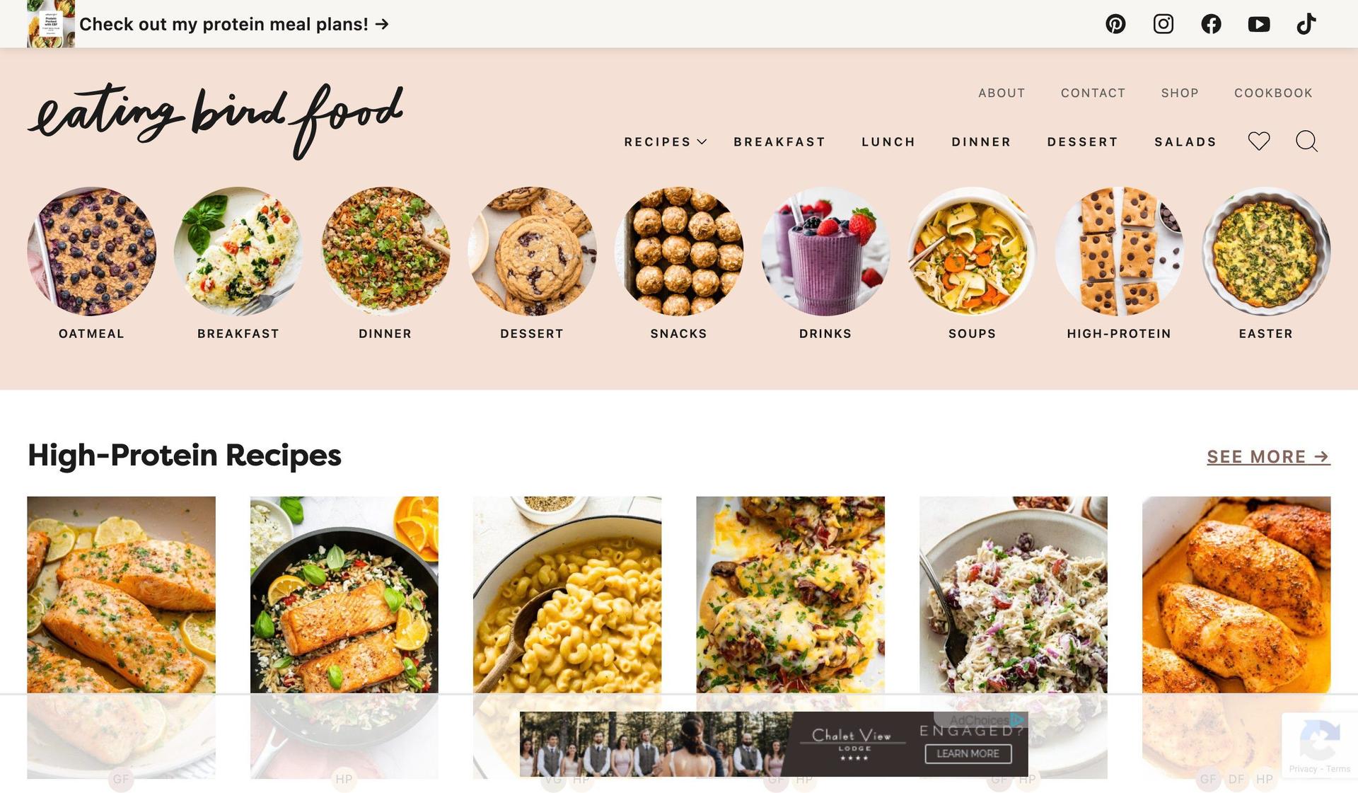Eating Bird Food-wellness website examples