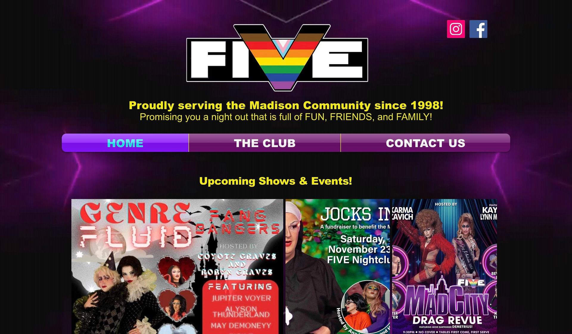 Five Nightclub Madison-night club websites