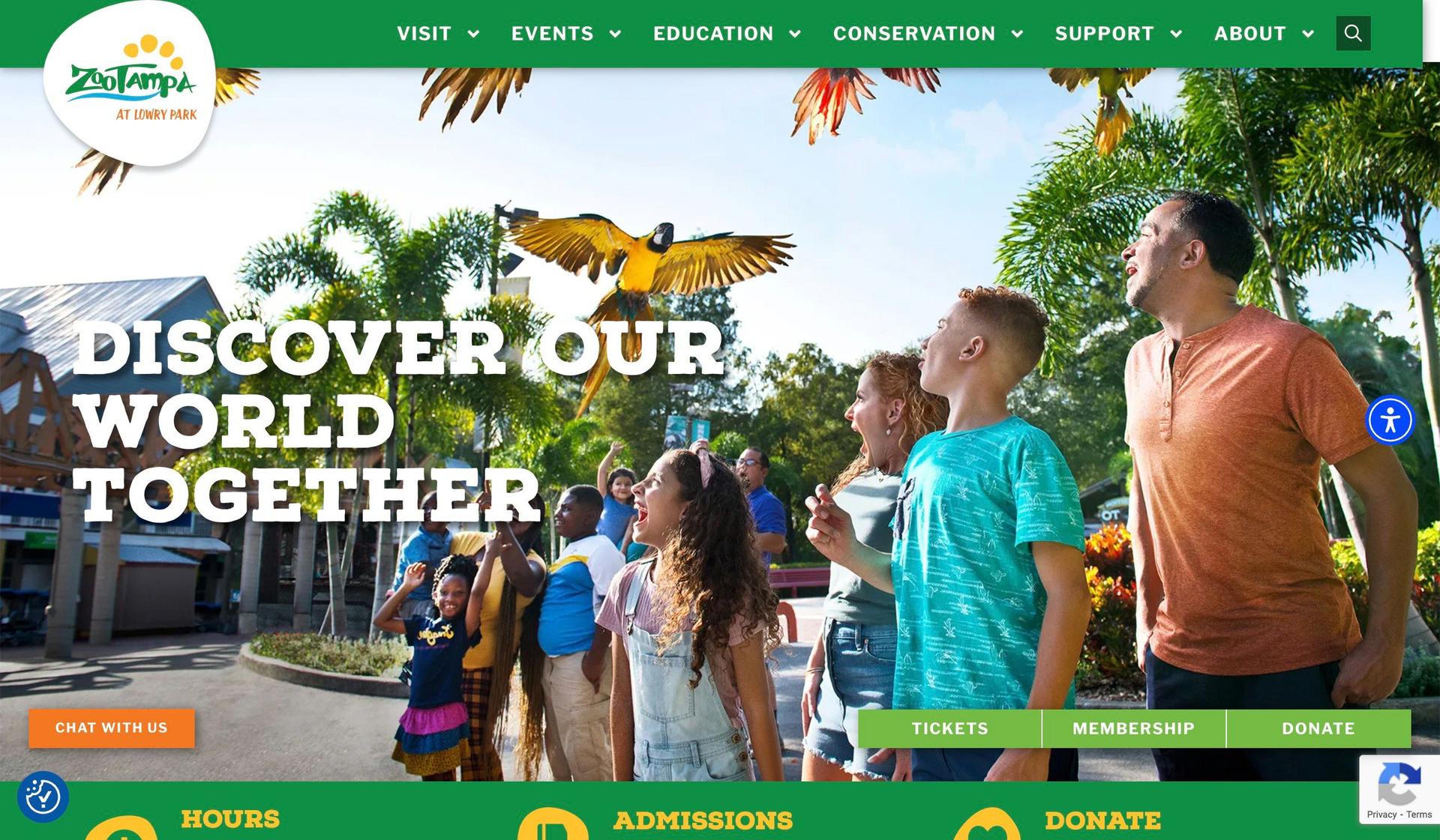 ZooTampa-zoo website design examples