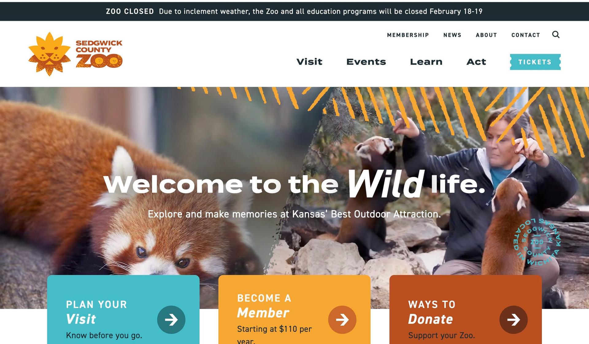 Sedgwick County Zoo-zoo website design examples