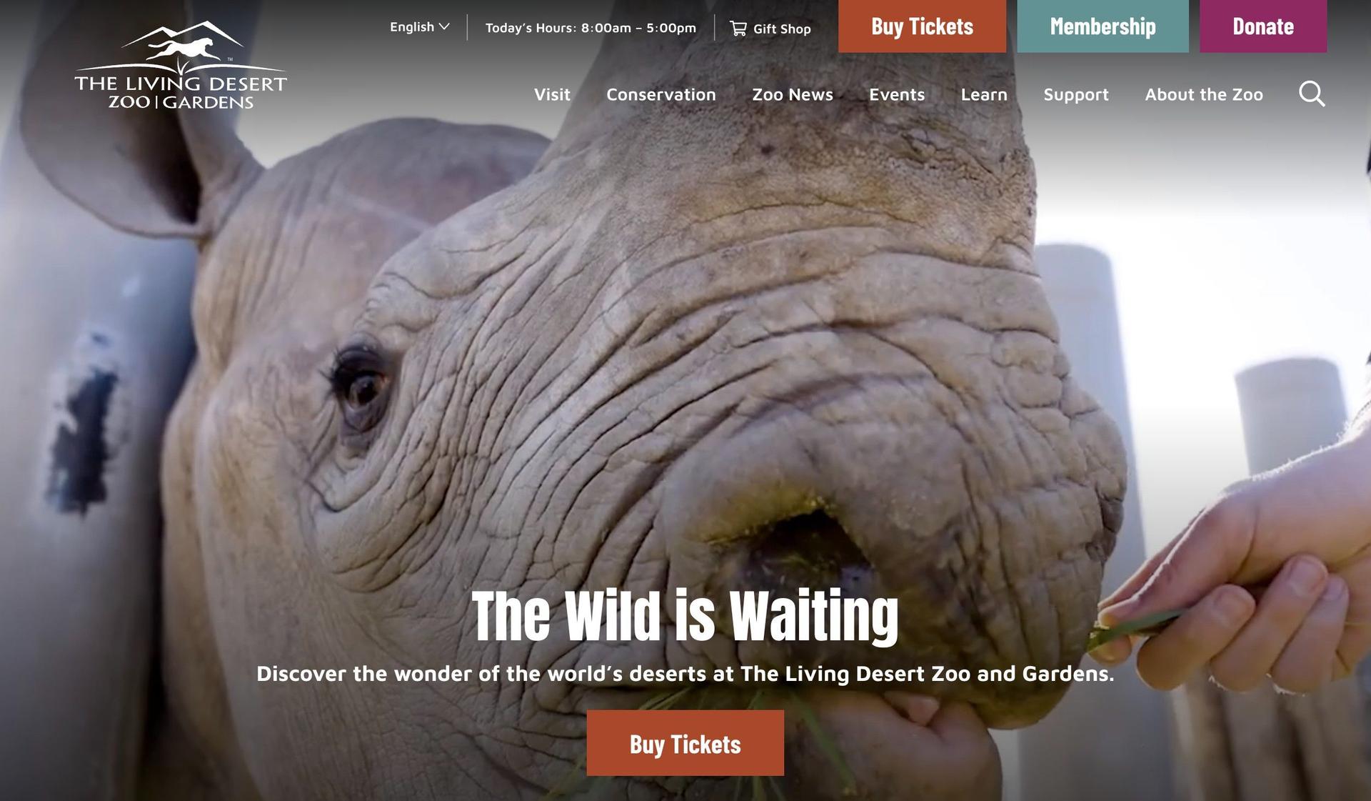The Living Desert-zoo website design examples