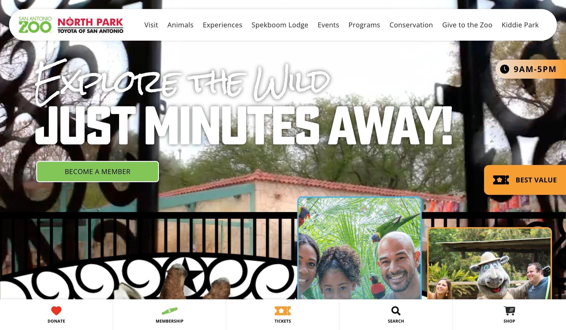San Antonio Zoo-zoo website design examples