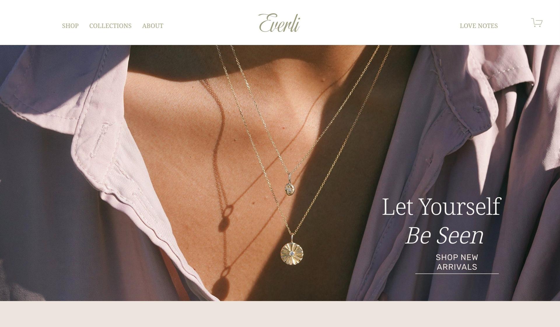 Everli Jewelry-jewelry website design examples