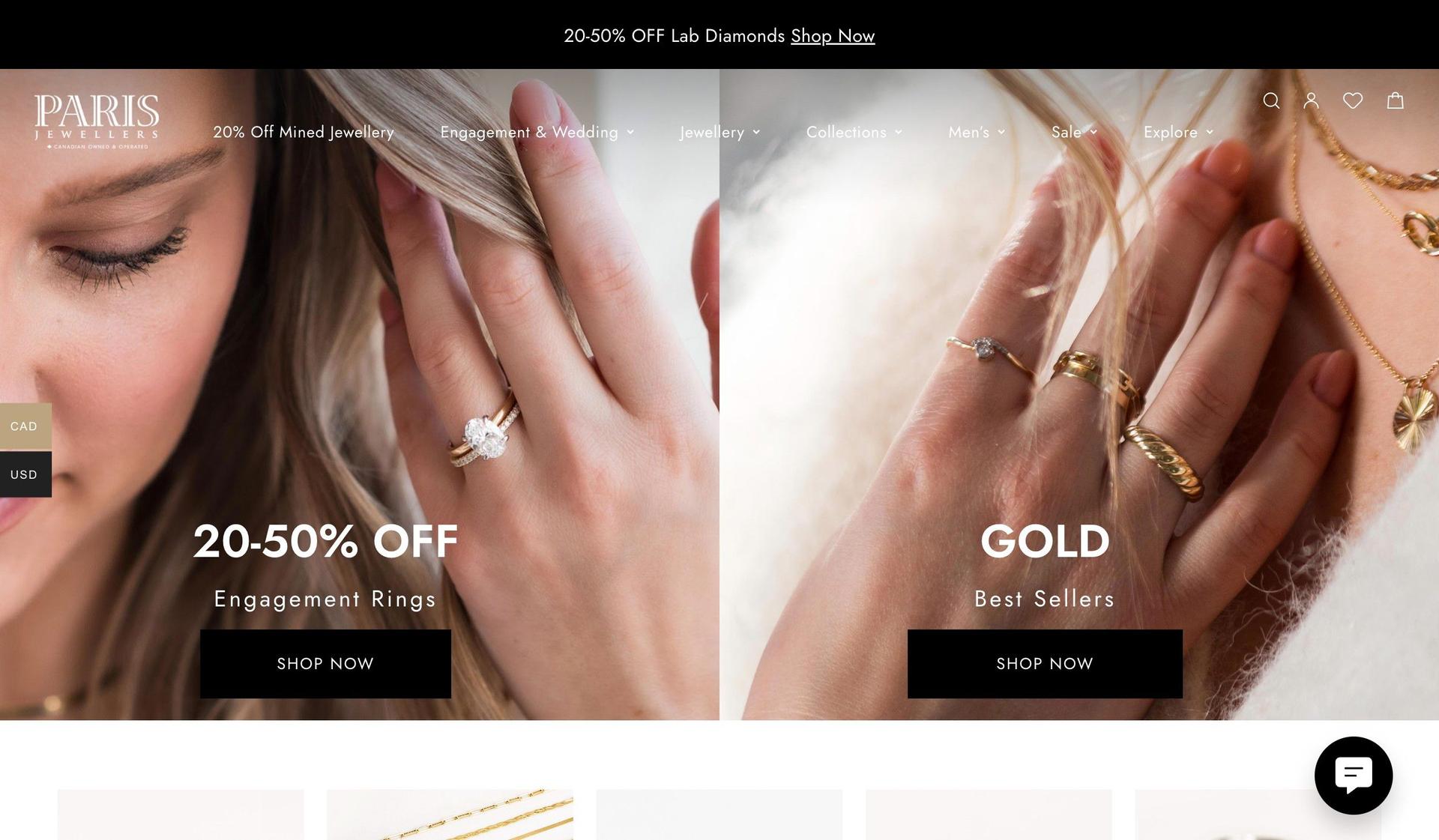 Paris Jewellers-jewelry website design examples