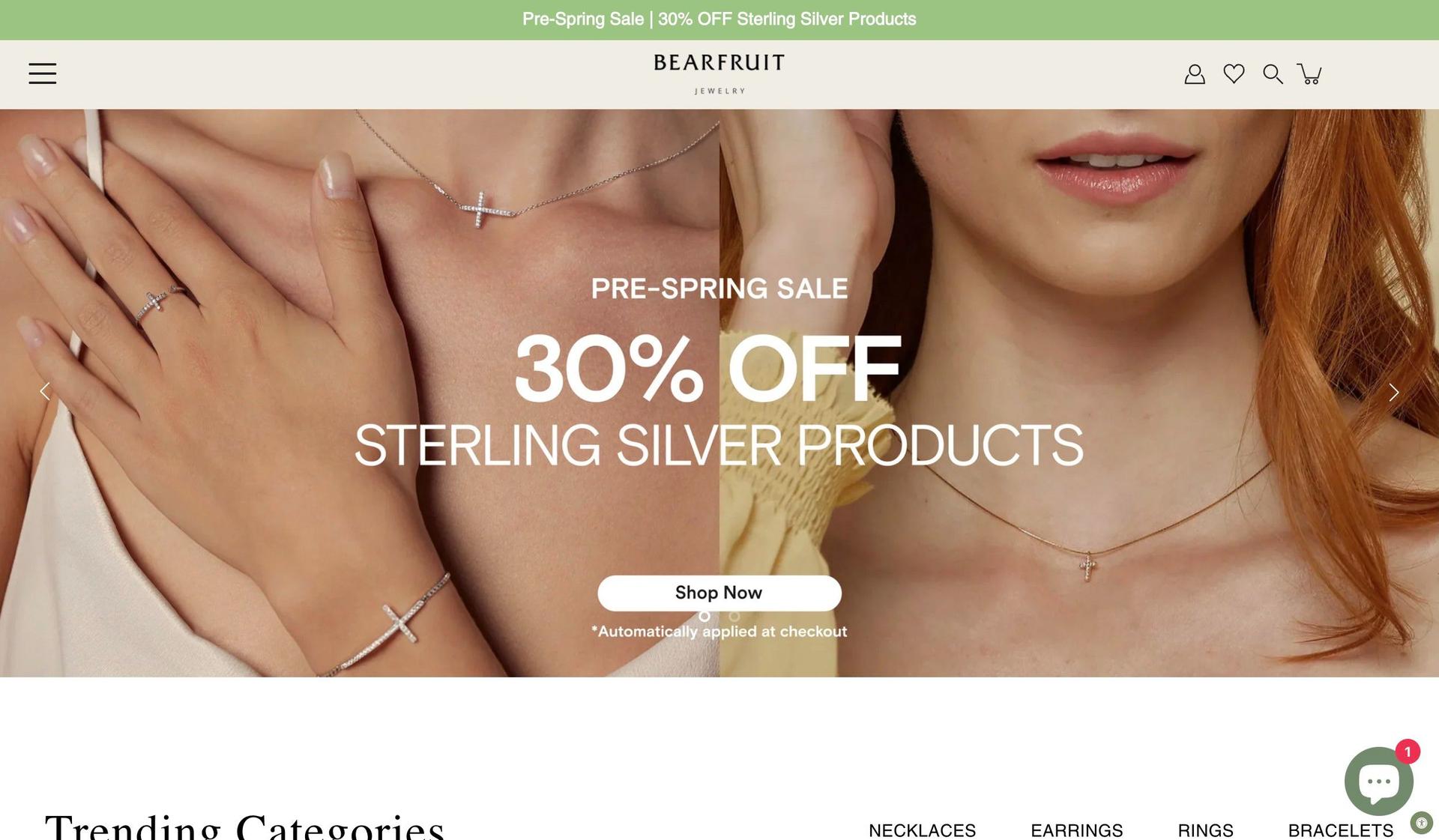 Bearfruit Jewelry-jewelry website design examples