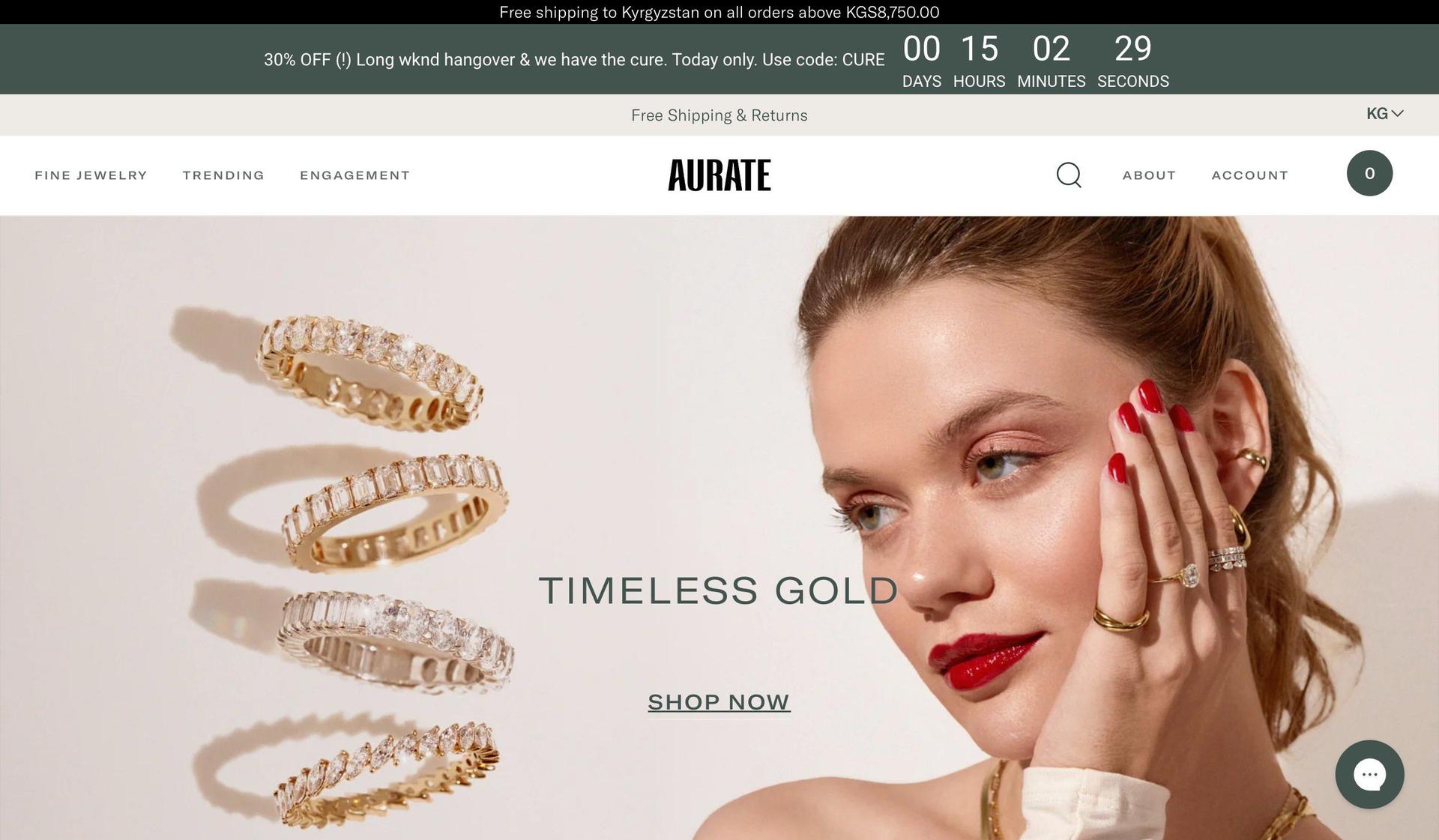Aurate New York-jewelry website design examples
