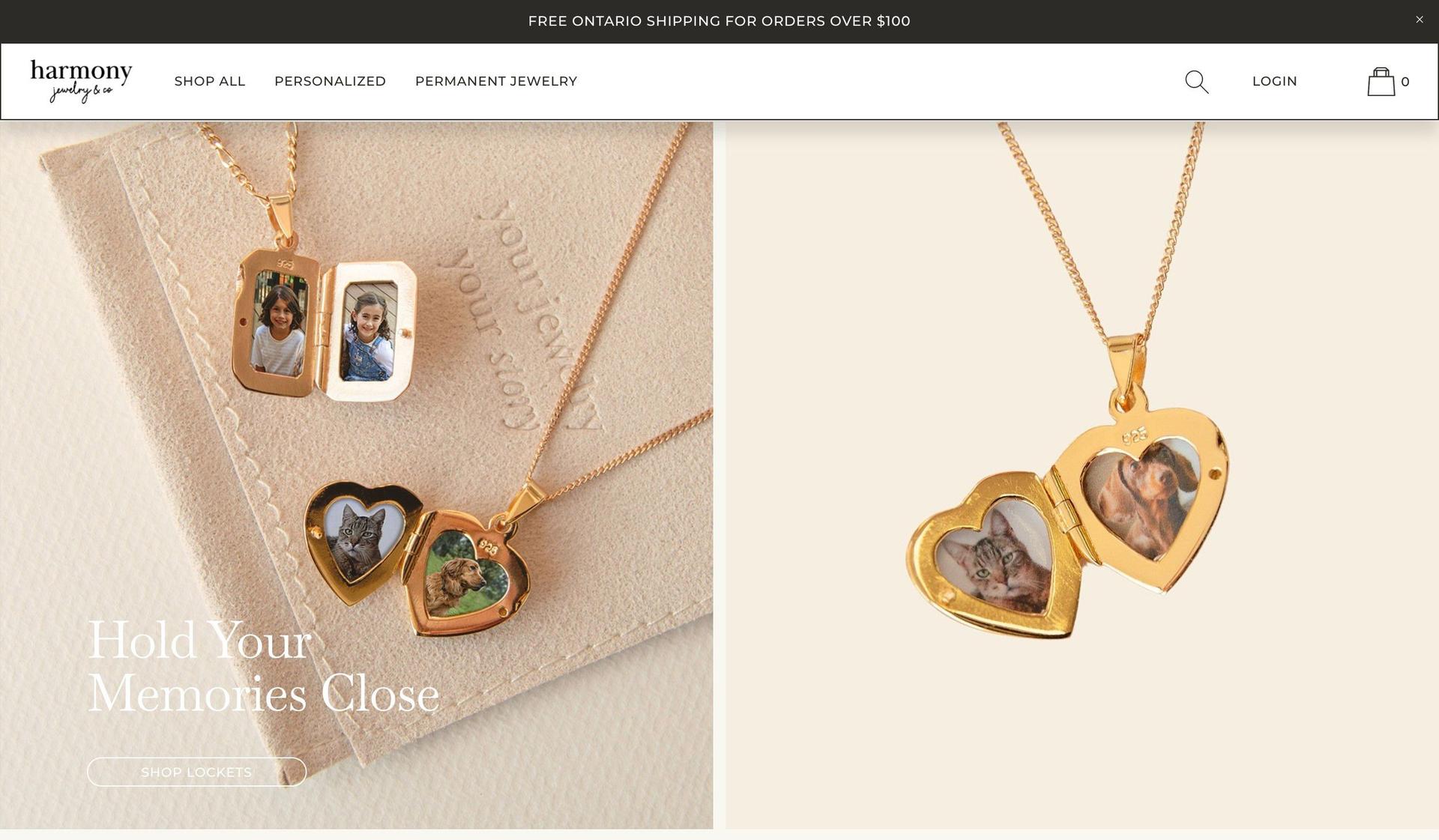 Harmony Jewelry Co-jewelry website design examples