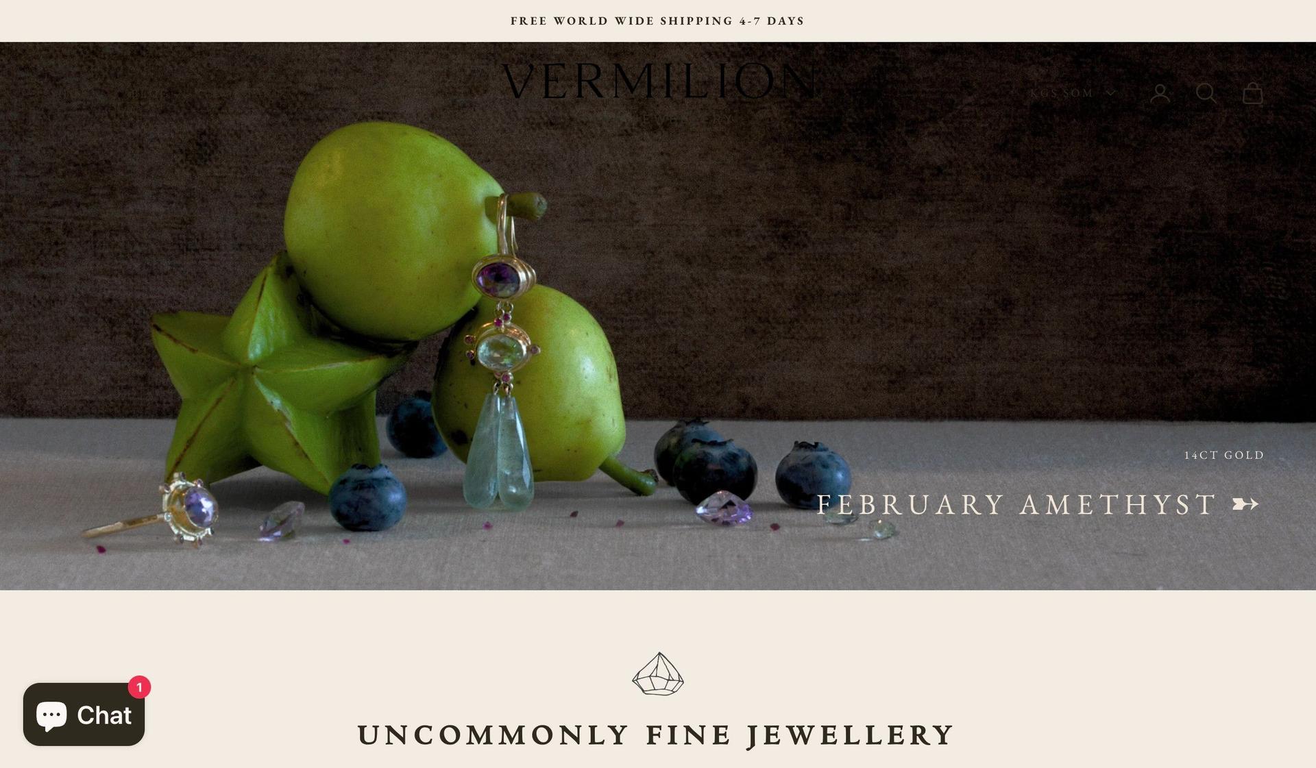 Vermilion Jewellery-jewelry website design examples