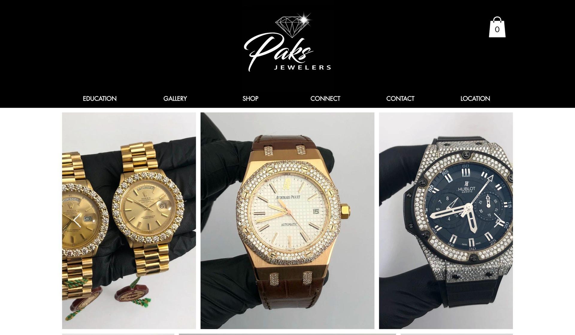 Paks Jewelers-jewelry website design examples