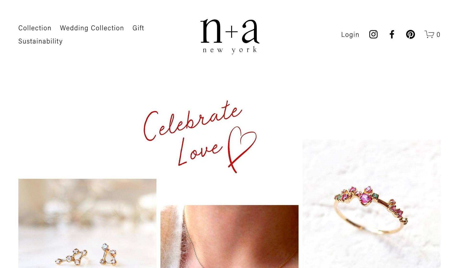 Nanda New York-jewelry website design examples