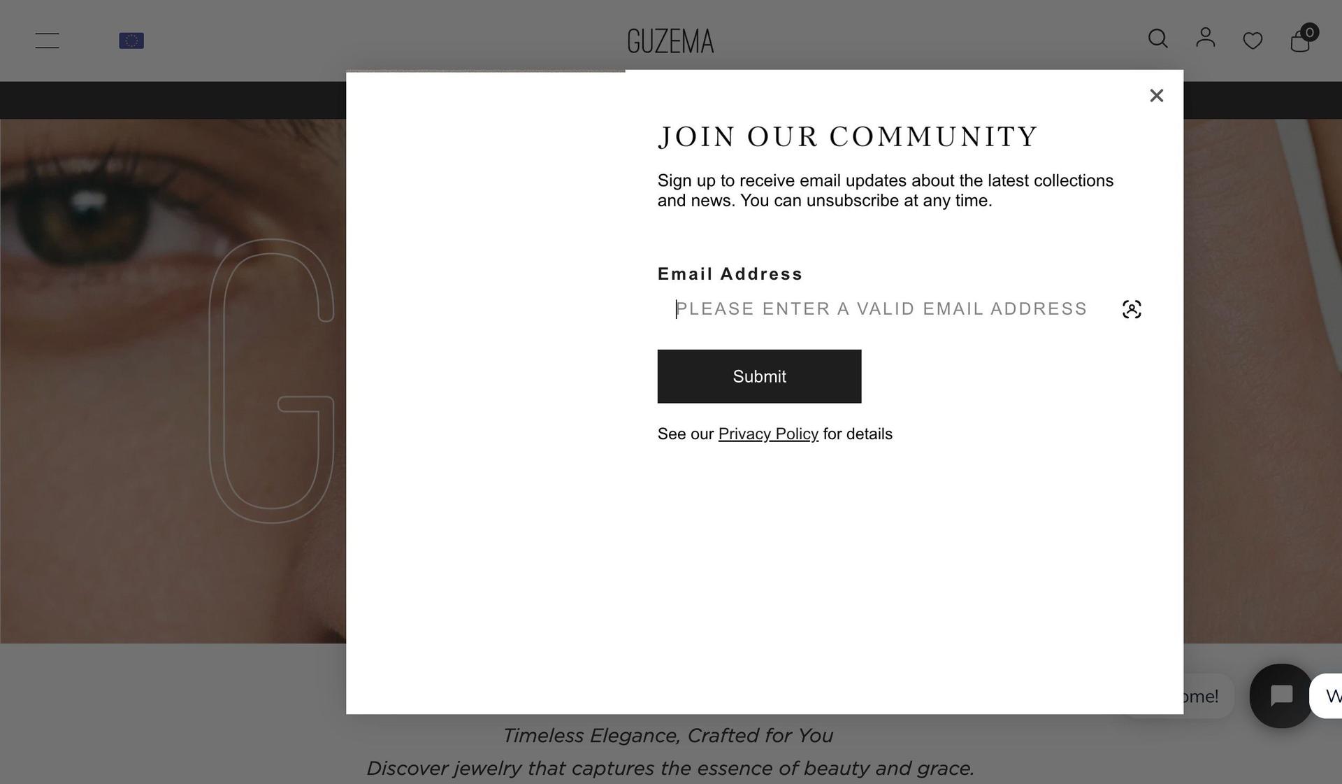 Guzema-jewelry website design examples
