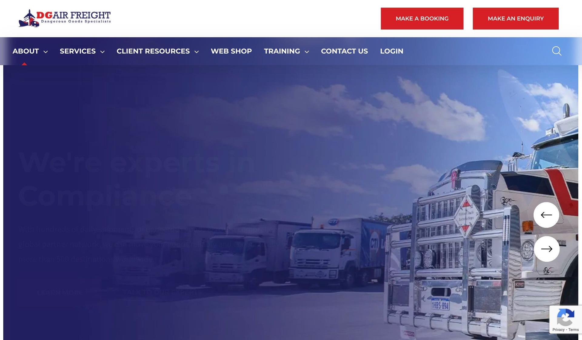 DG Air-logistics website designs