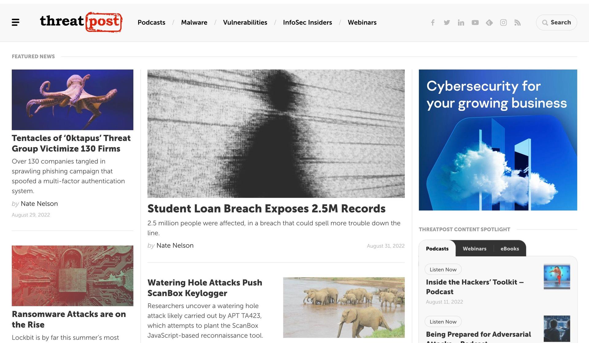 Threatpost-cybersecurity websites