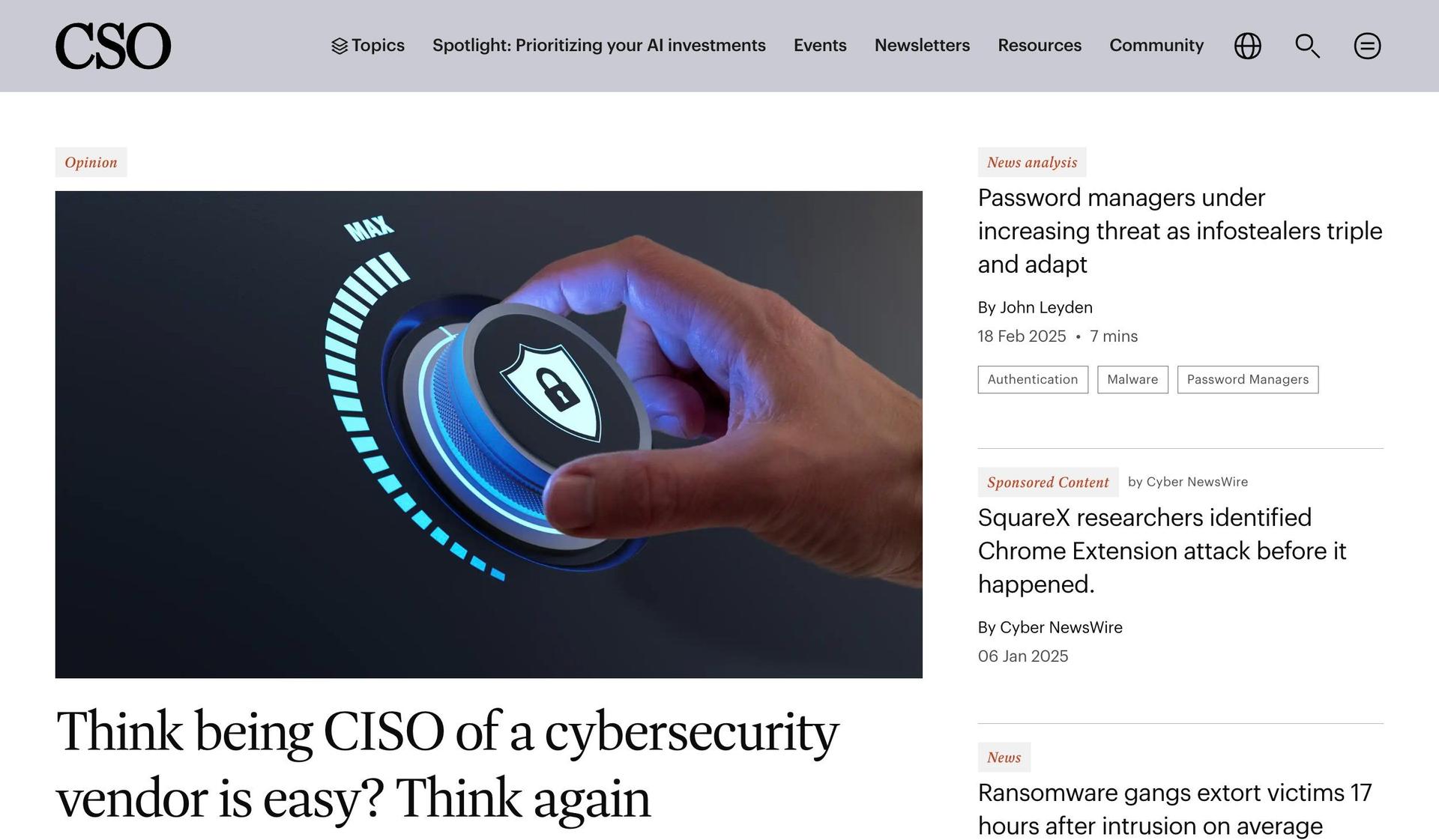 CSO Online-cybersecurity websites