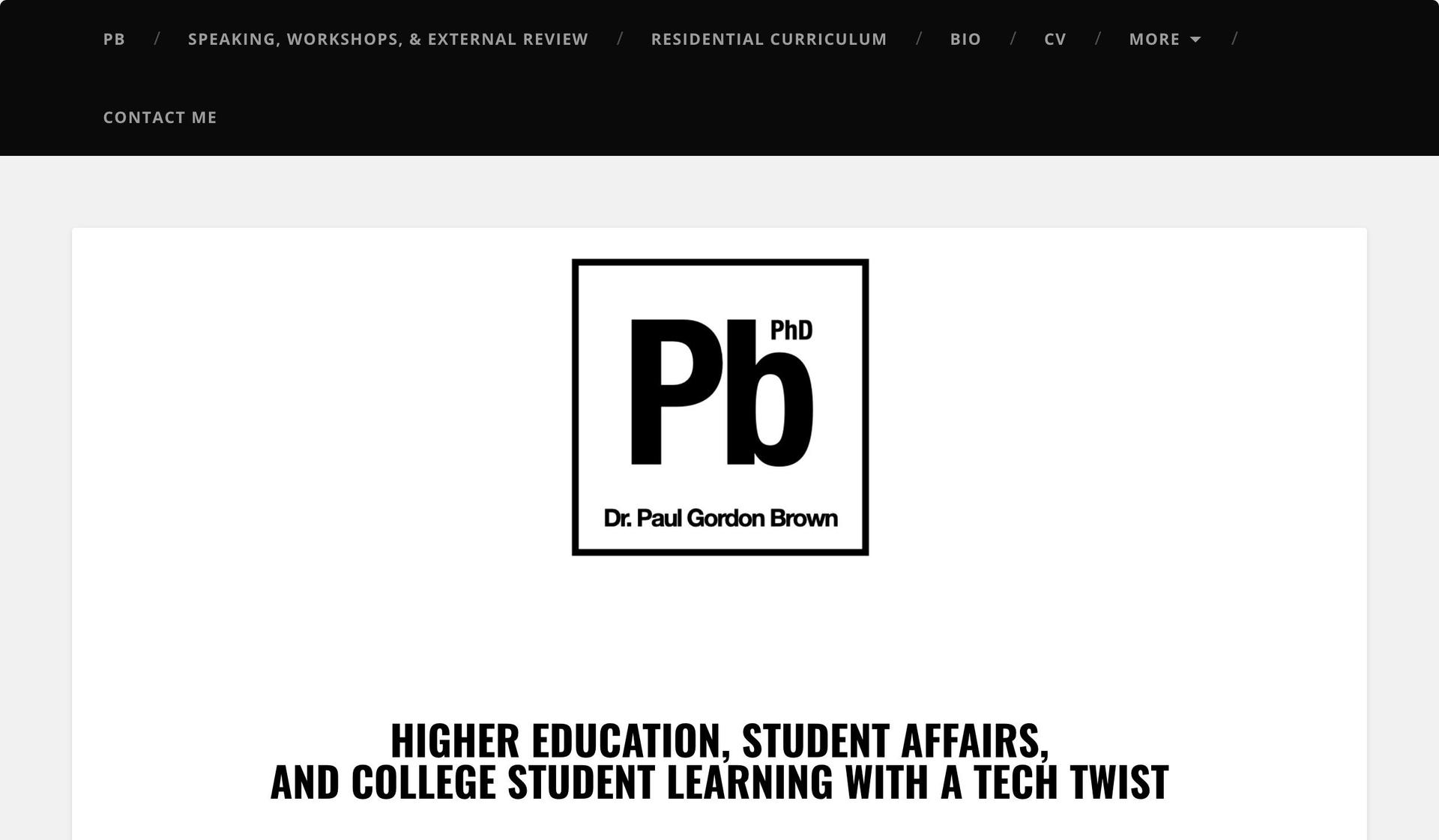 Paul Gordon Brown-personal academic websites