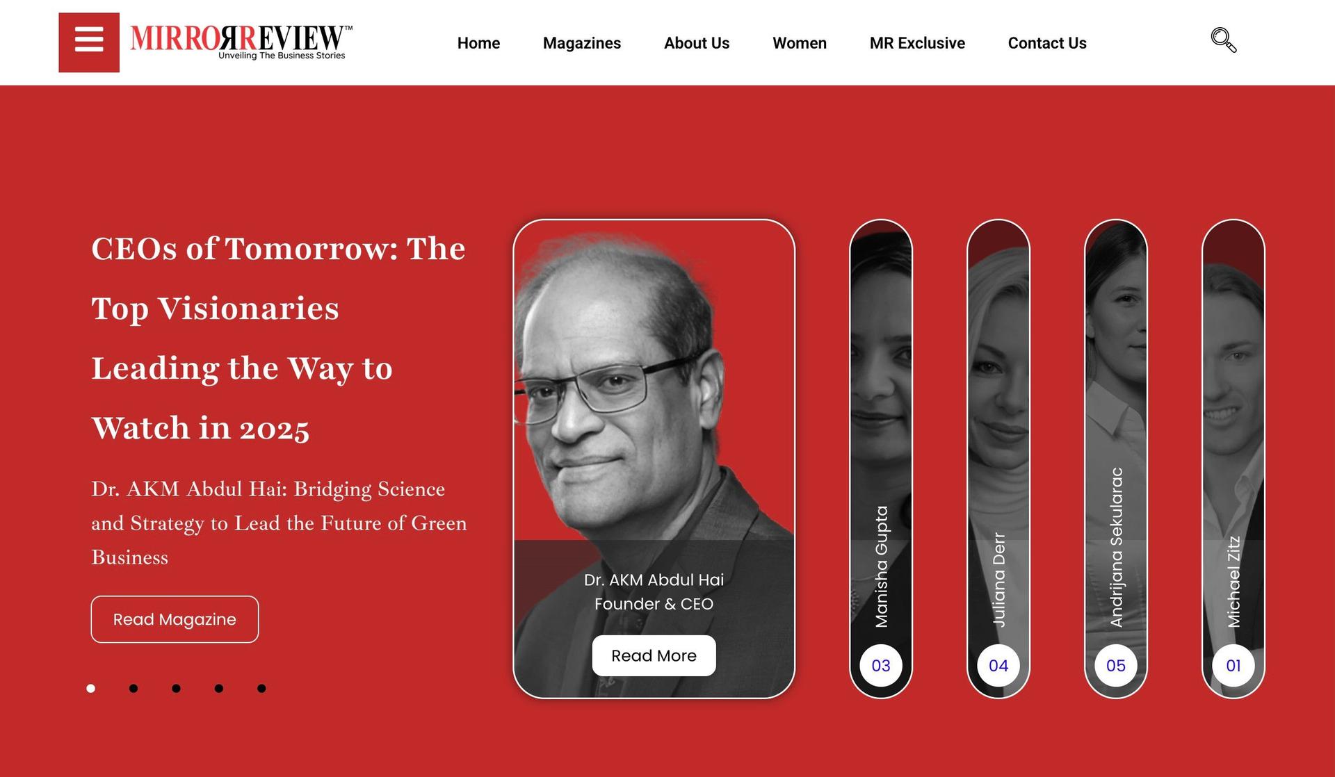 Mirror Review-review website design examples