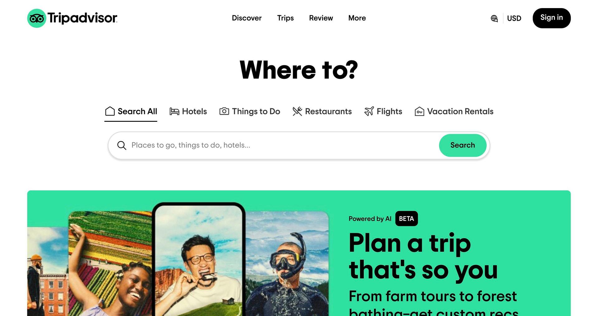 Tripadvisor-review website design examples