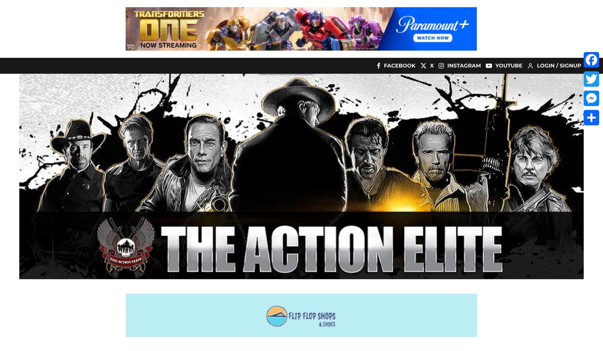 The Action Elite-review website design examples