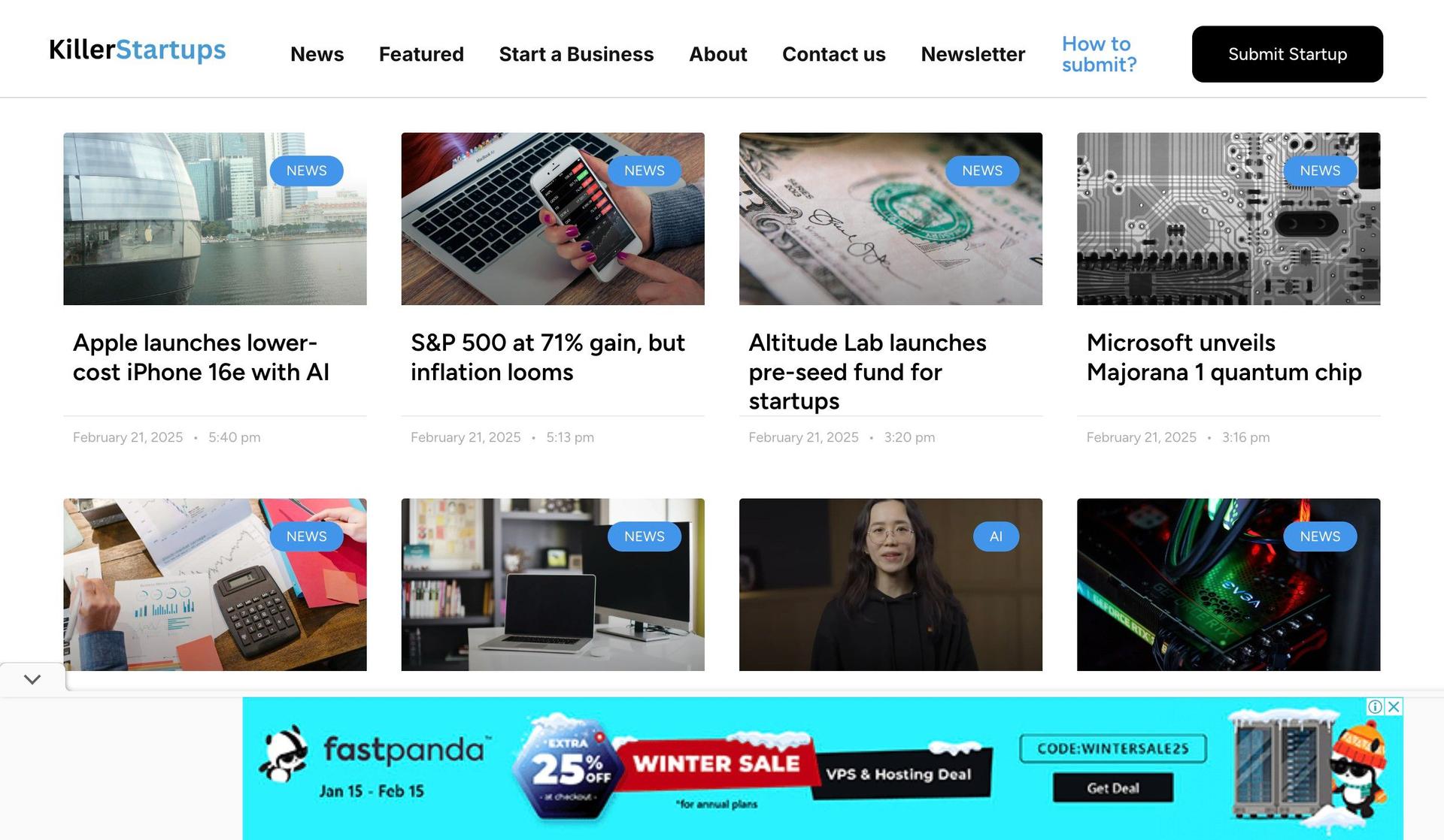 Killer Startups-review website design examples