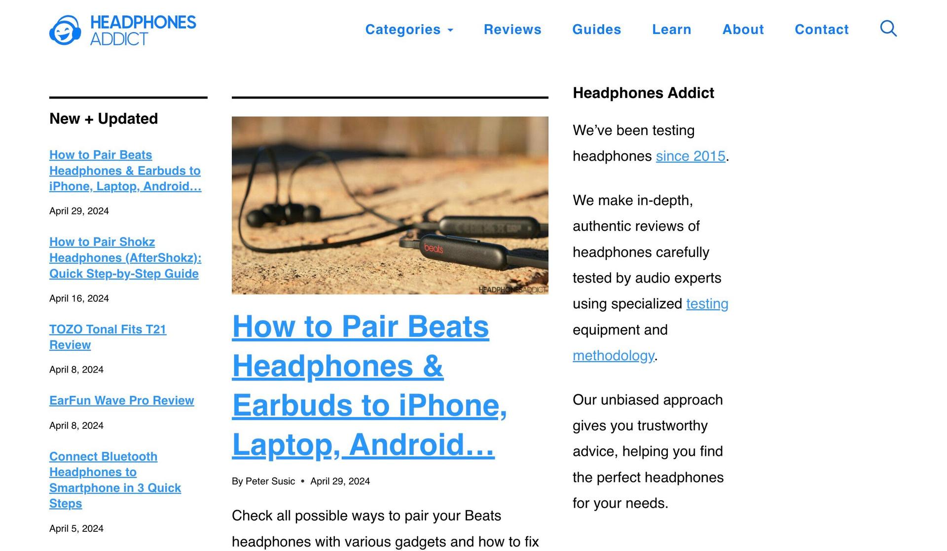 Headphones Addict-review website design examples