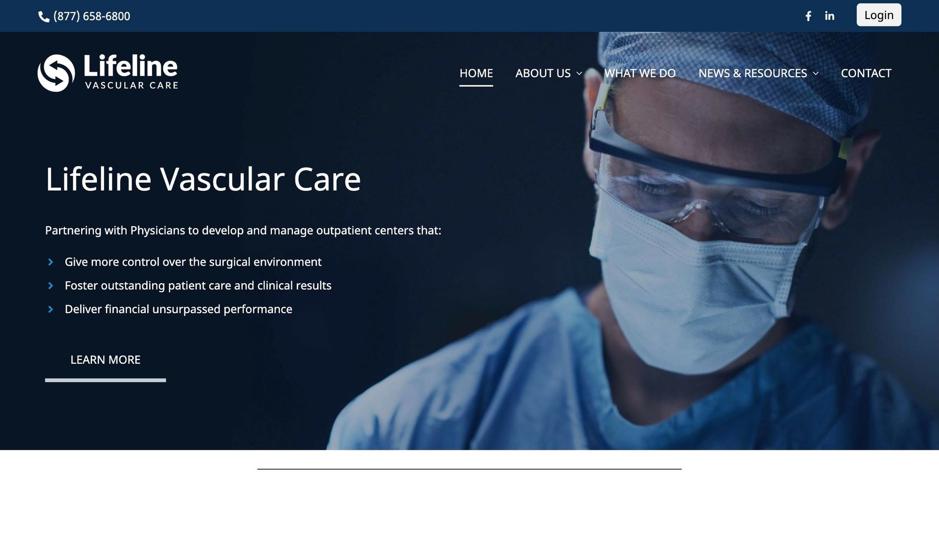 Lifeline Vascular-medical practice websites