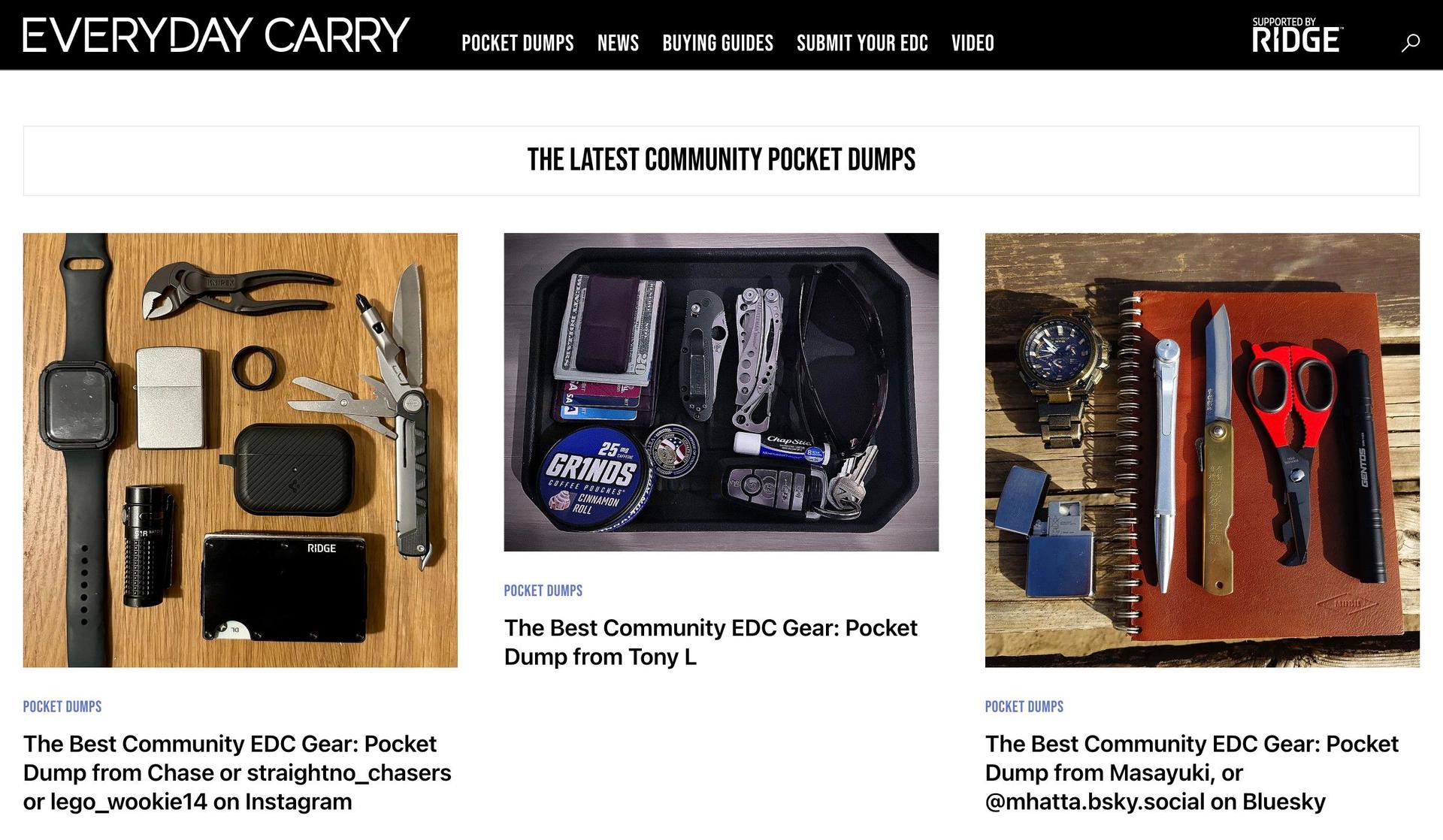 Everyday Carry-affiliate marketing website examples