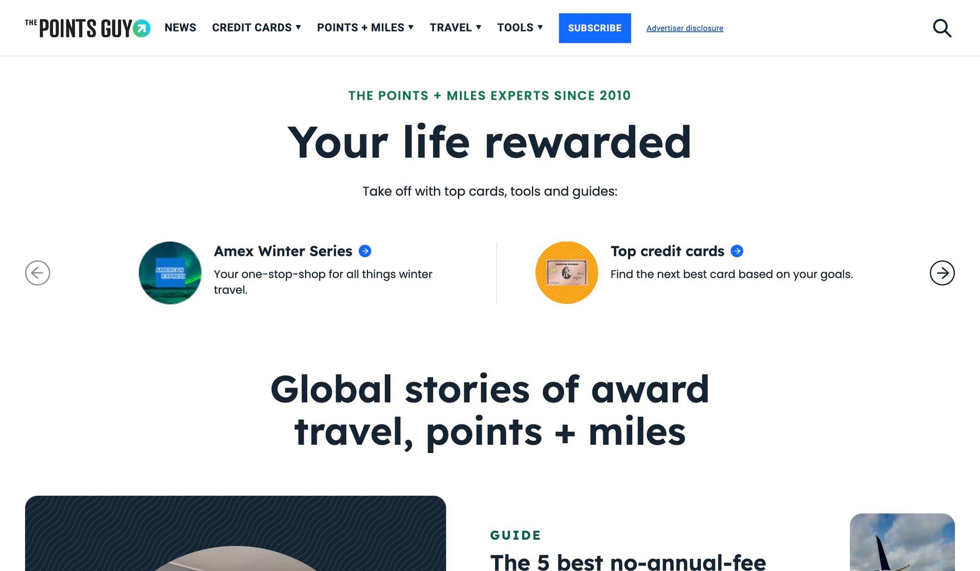 The Points Guy-affiliate marketing website examples