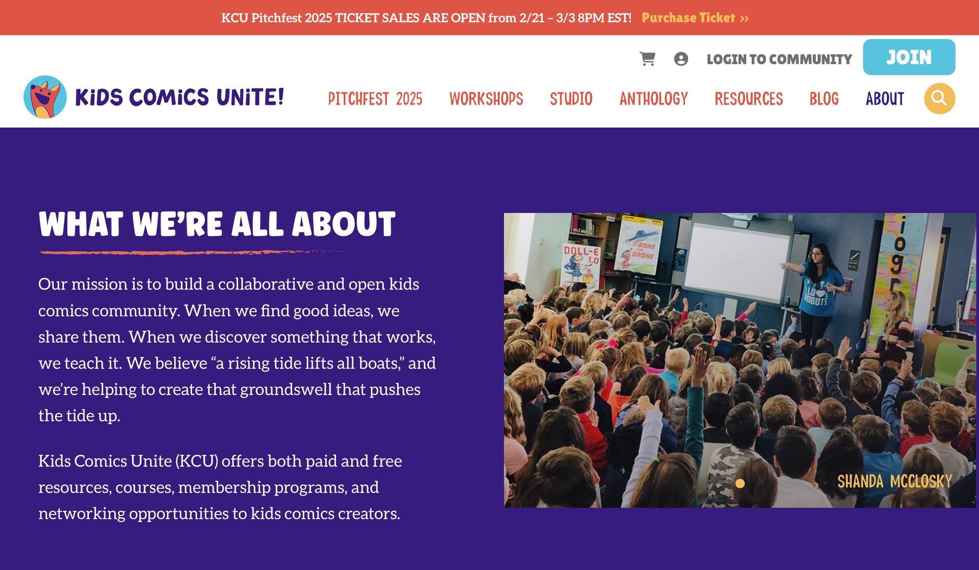 Kids Comics Unite-website timeline examples
