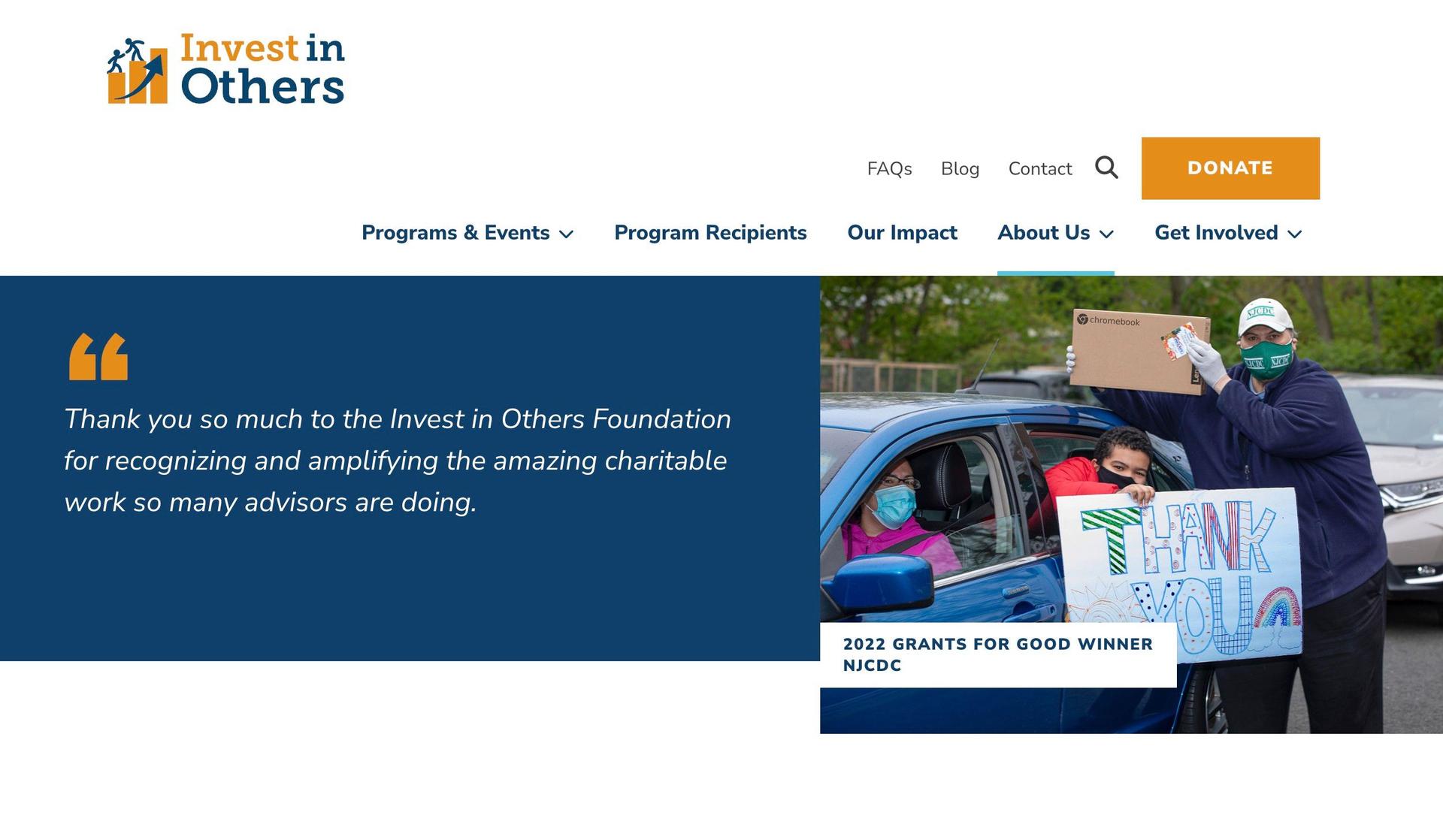 Invest in Others-website timeline examples