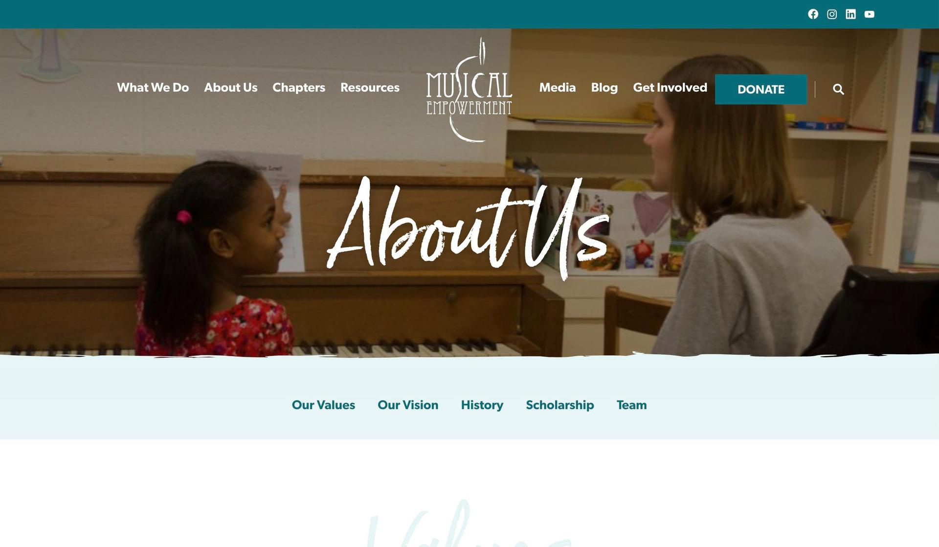 Musical Empowerment-website timeline examples