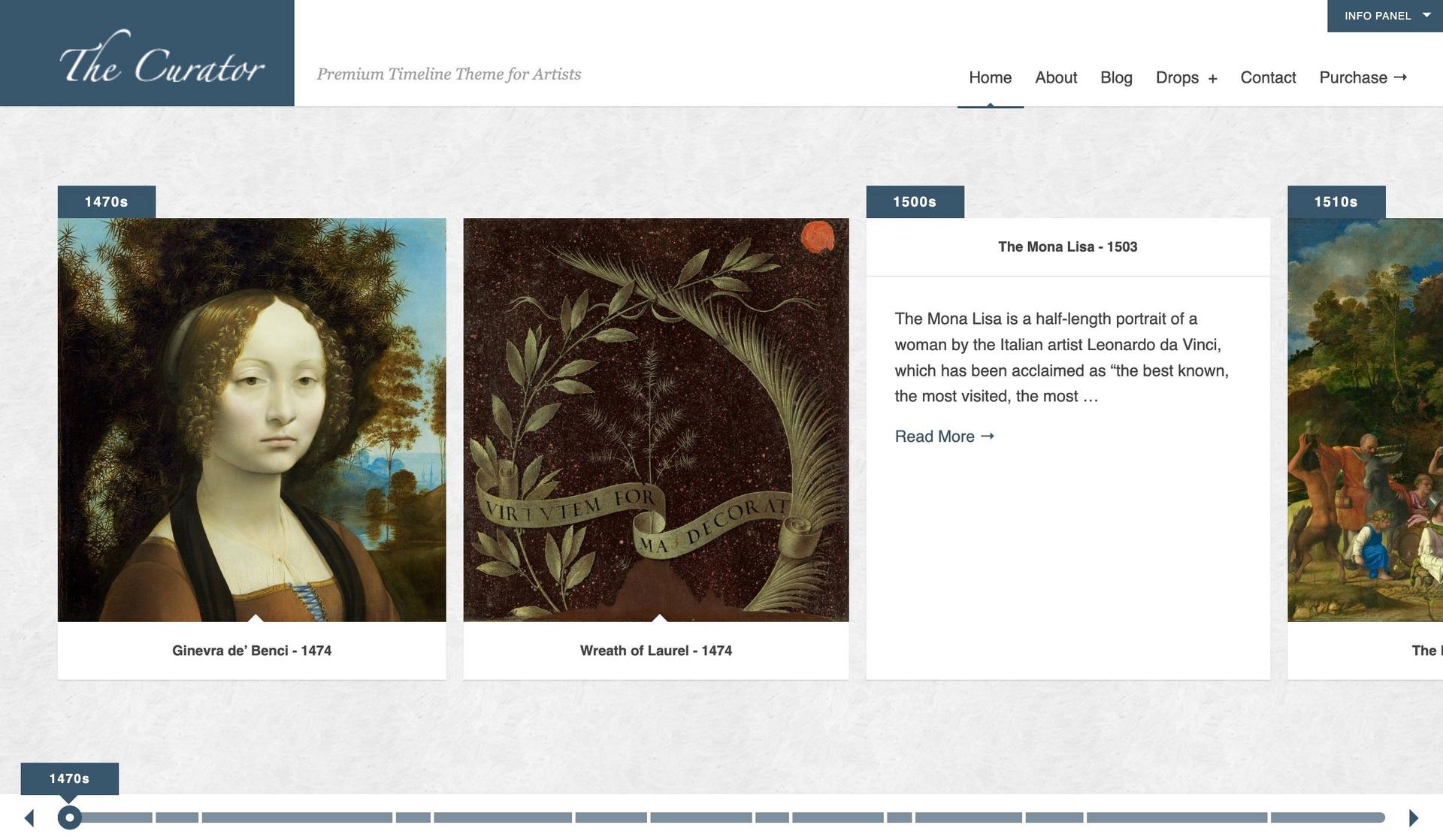 The Curator-website timeline examples