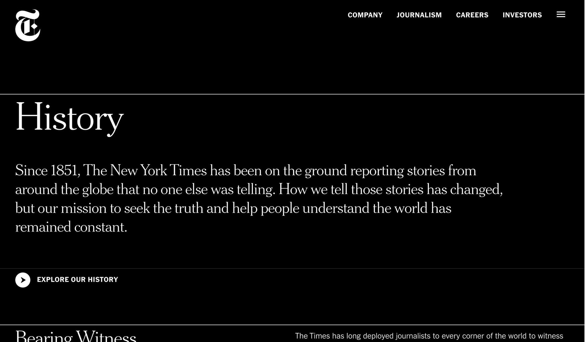 The New York Times Company-website timeline examples