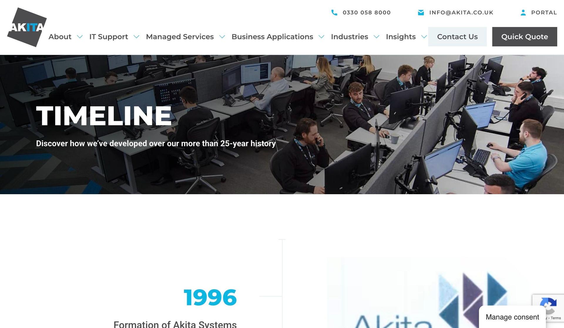 Akita-website timeline examples