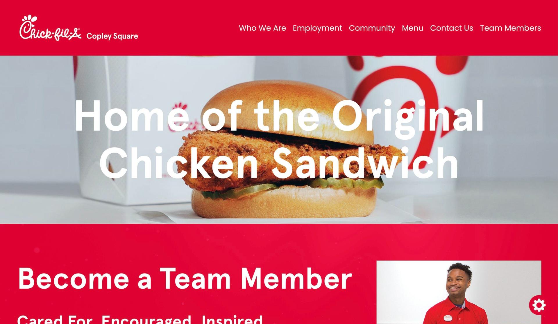 Chick-fil-A Copley Square-examples of accessible websites