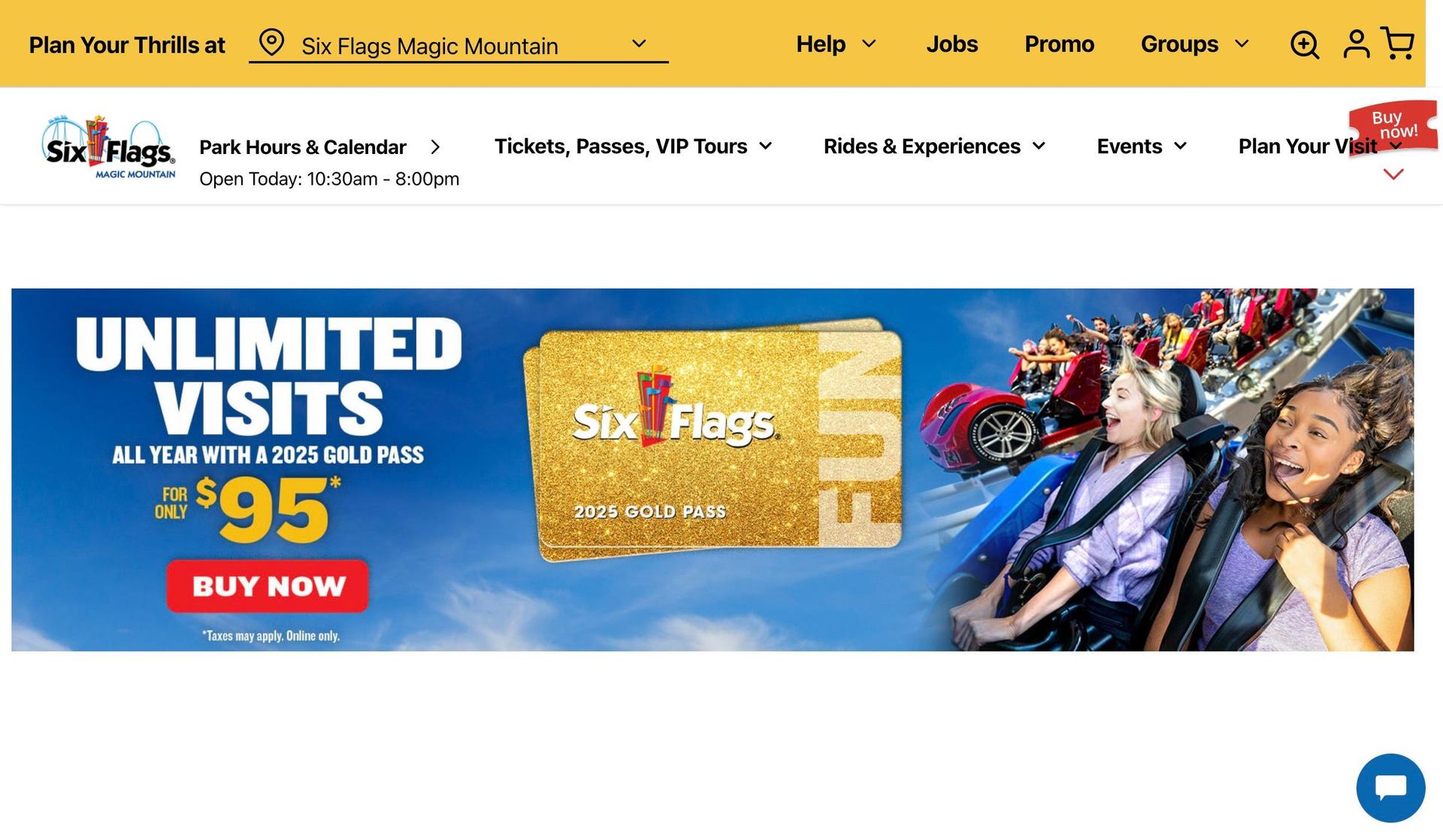 Six Flags Magic Mountain-examples of ada compliant websites