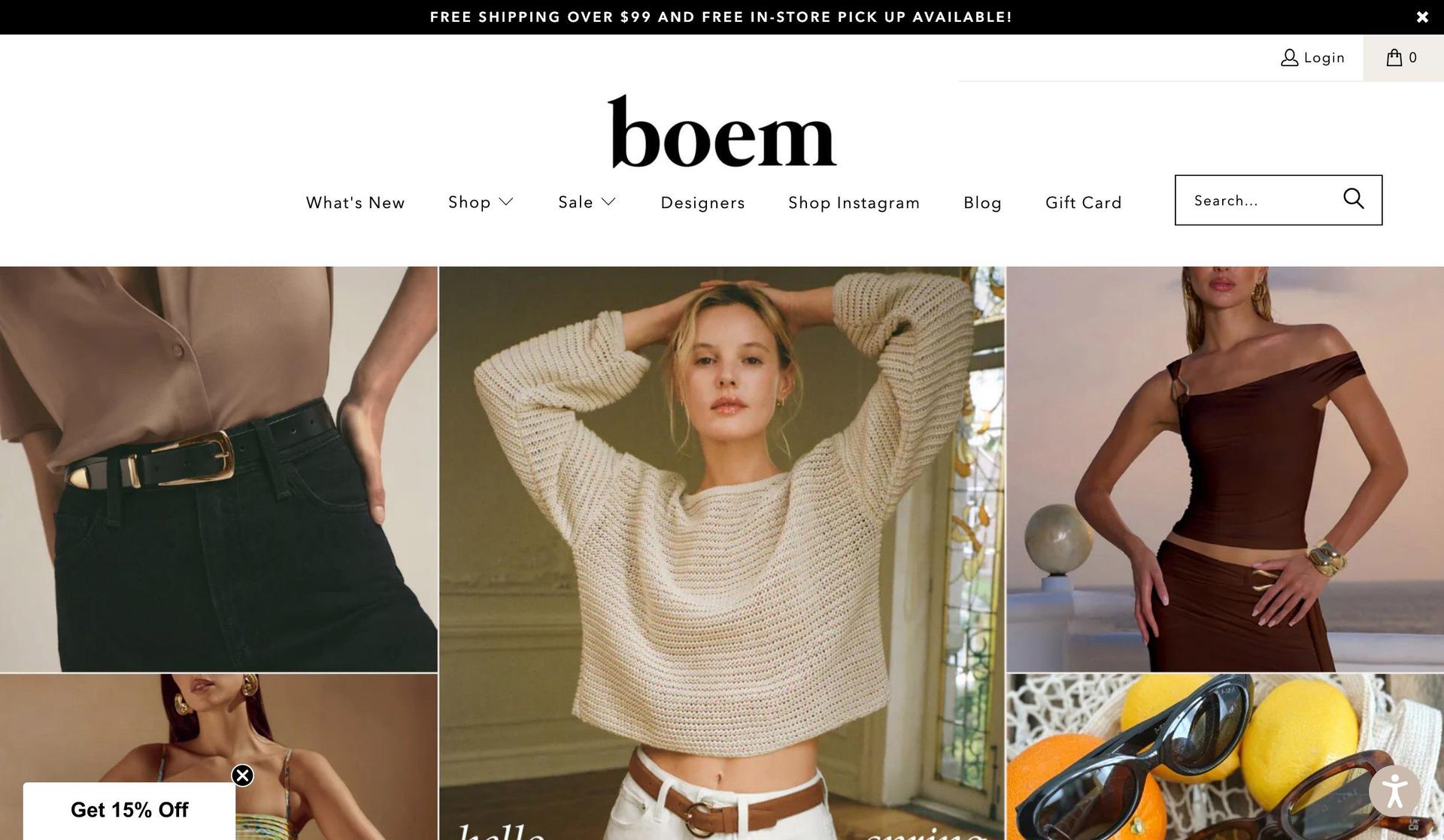 Shop Boem-examples of accessible websites
