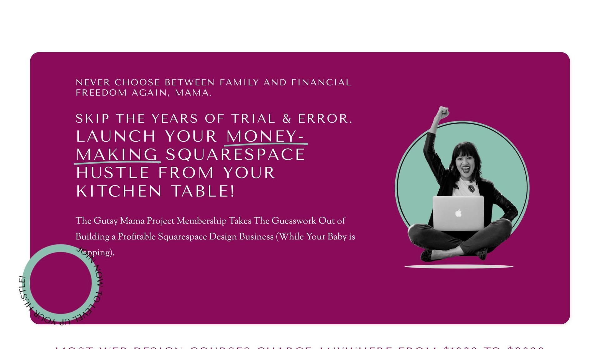 Be A Gutsy Mama-lead generation website examples