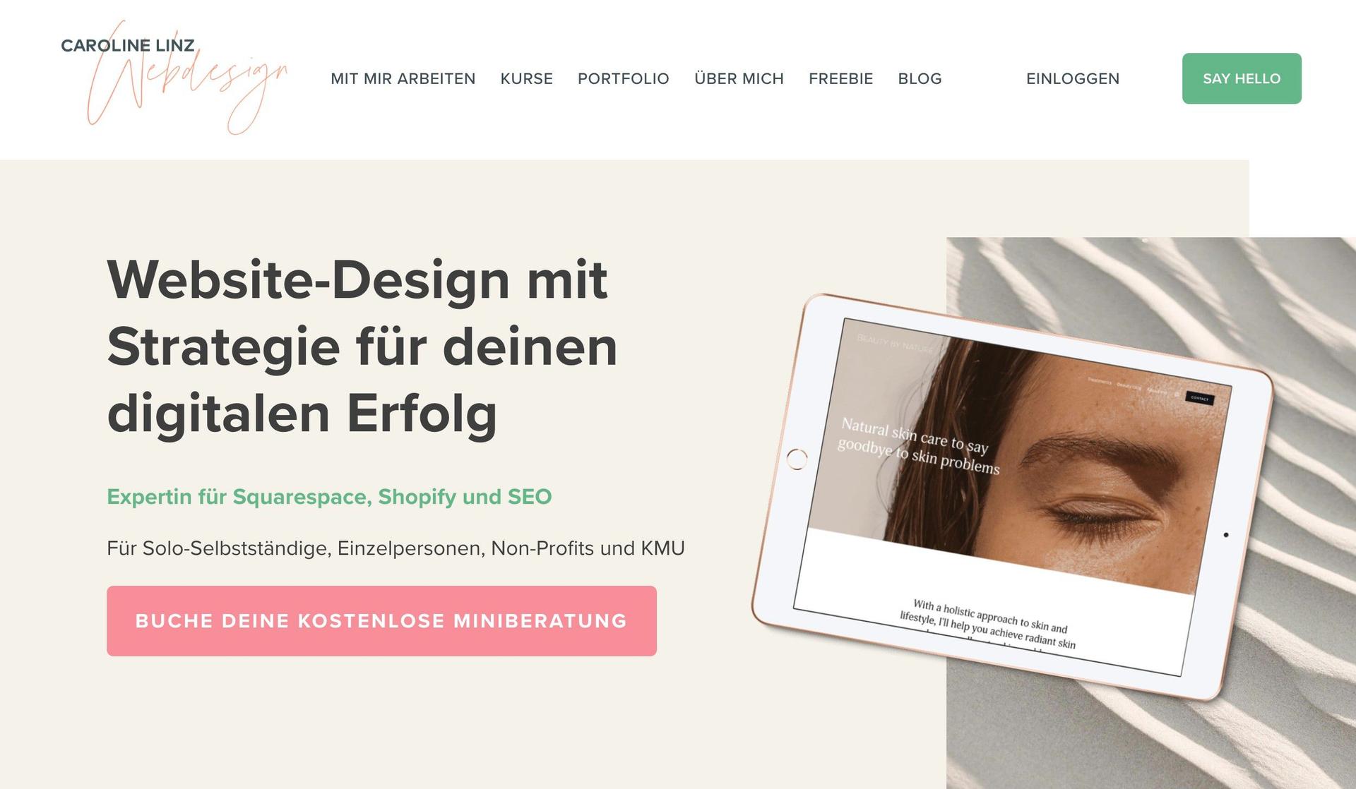 Caroline Linz-lead generation website examples
