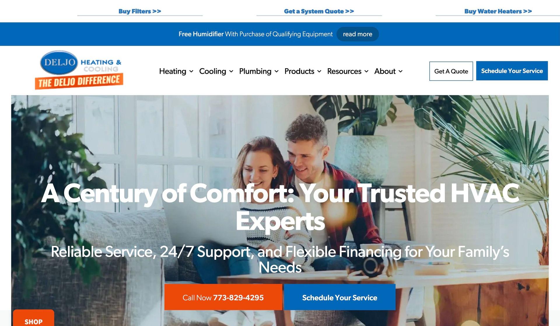 Deljo Heating-lead generation website examples