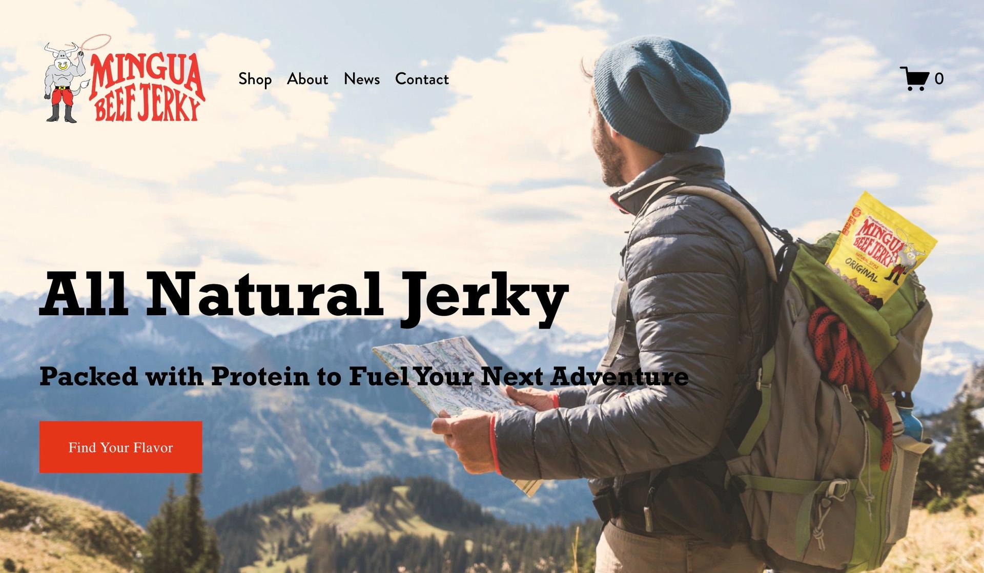 Mingua Beef Jerky-lead generation website examples