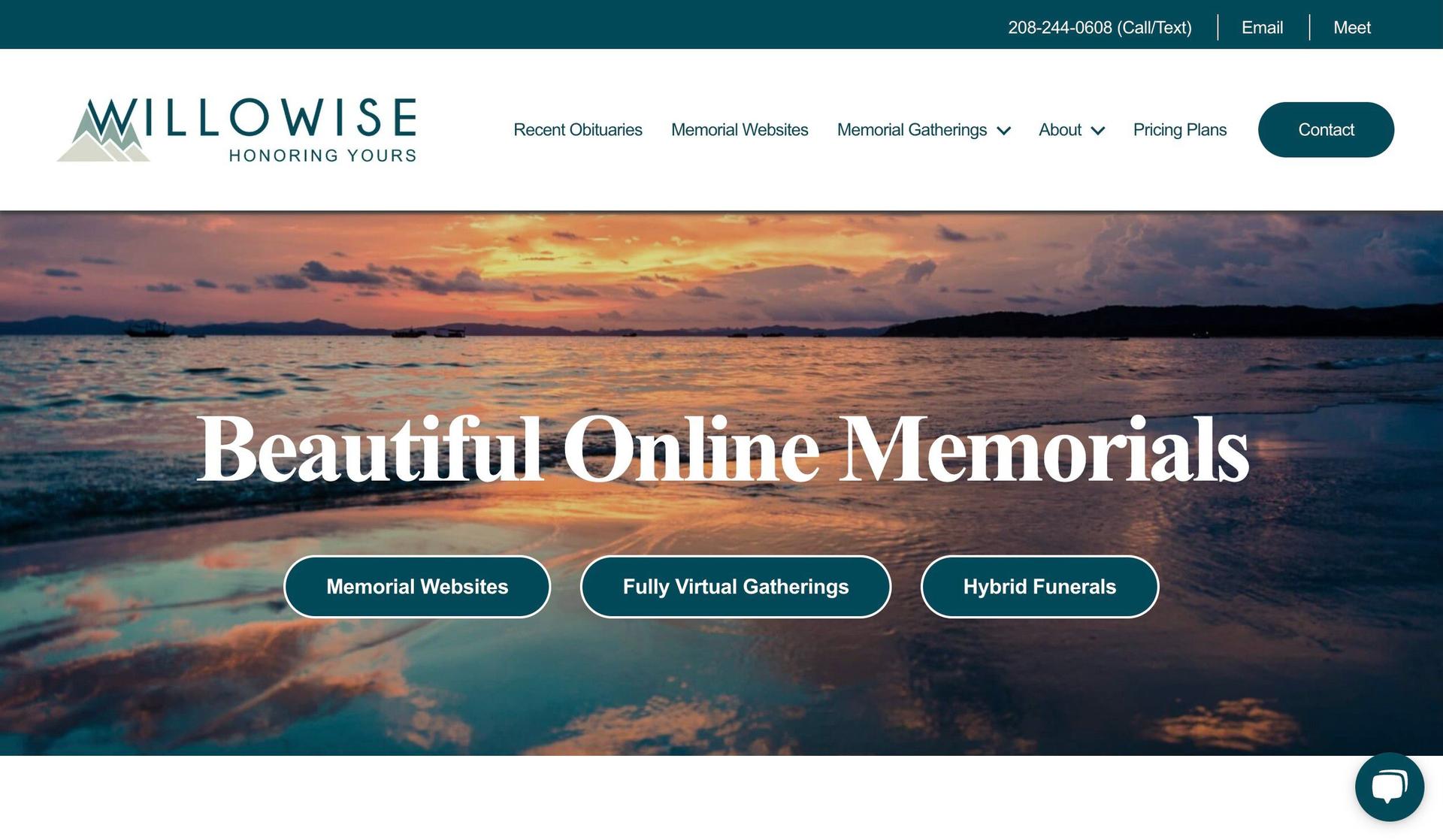 willowise-online memorial websites