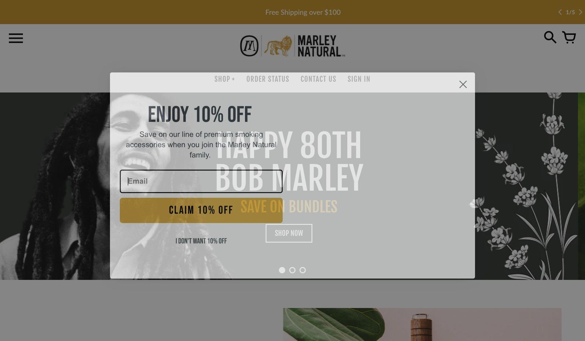 Marley Natural Shop-cannabis website design