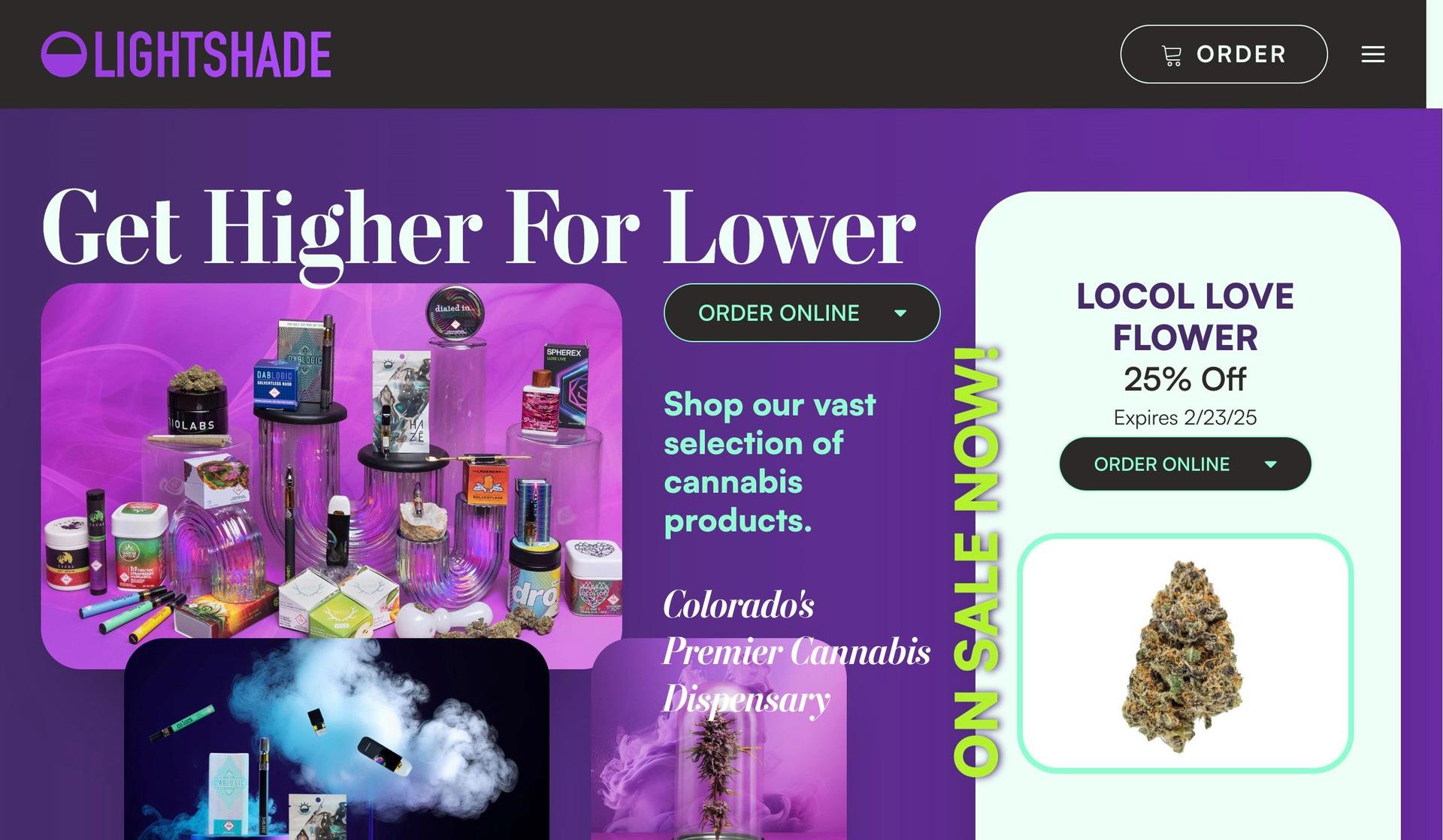 Lightshade-cannabis website design
