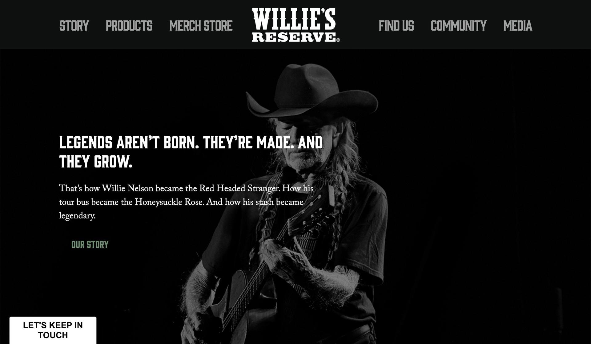 Willie's Reserve-cannabis website design