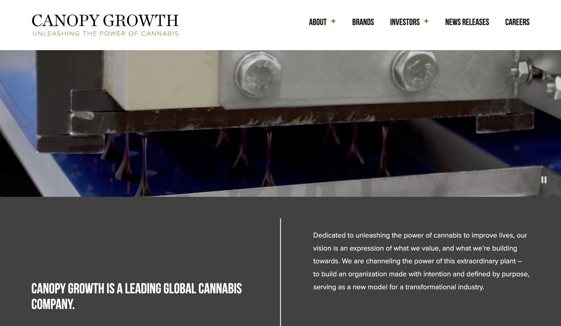 Canopy Growth-cannabis website design