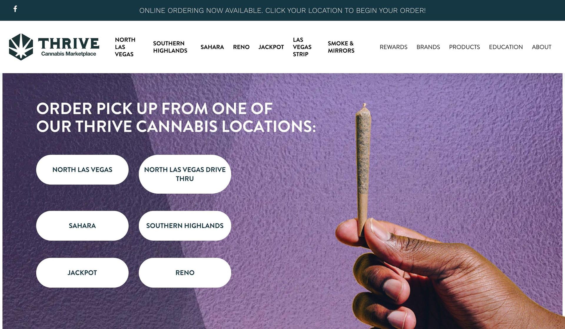Thrive Nevada-cannabis website design