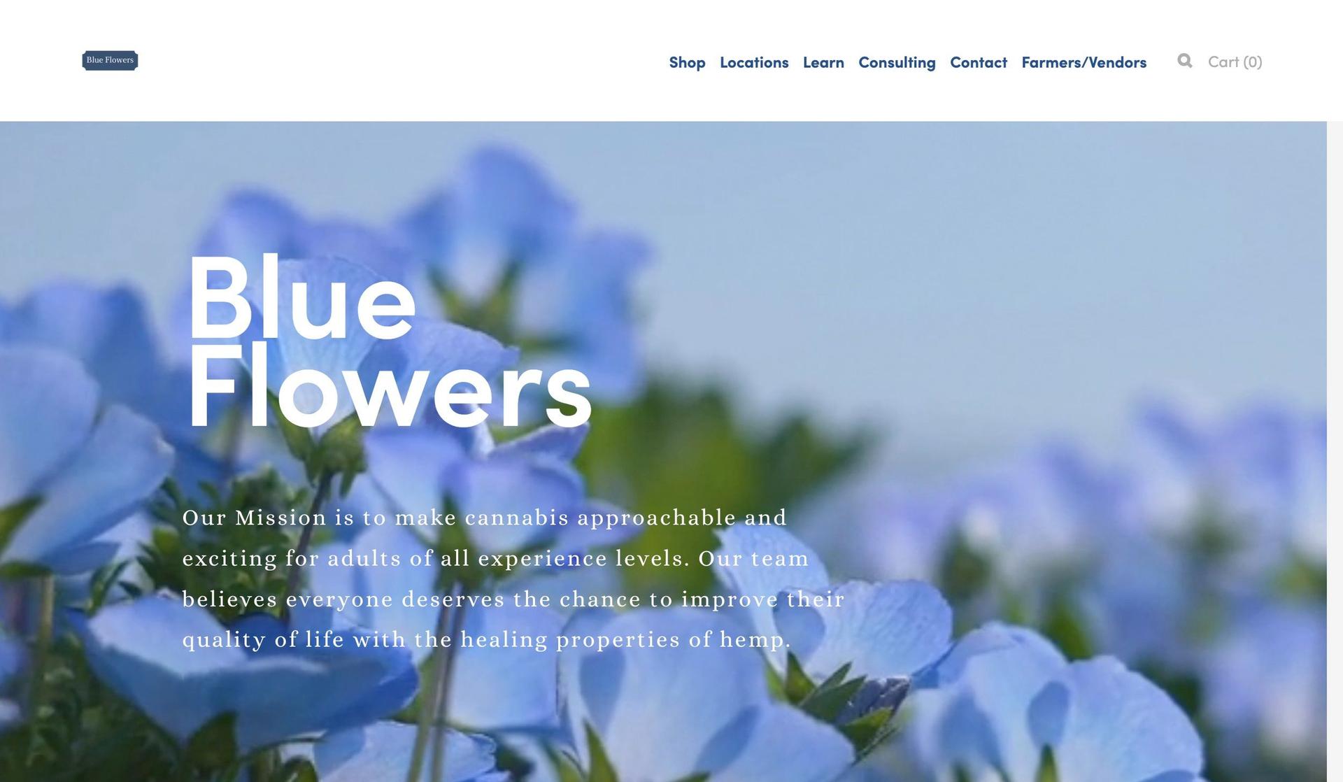 Blue Flowers NC-cannabis website design