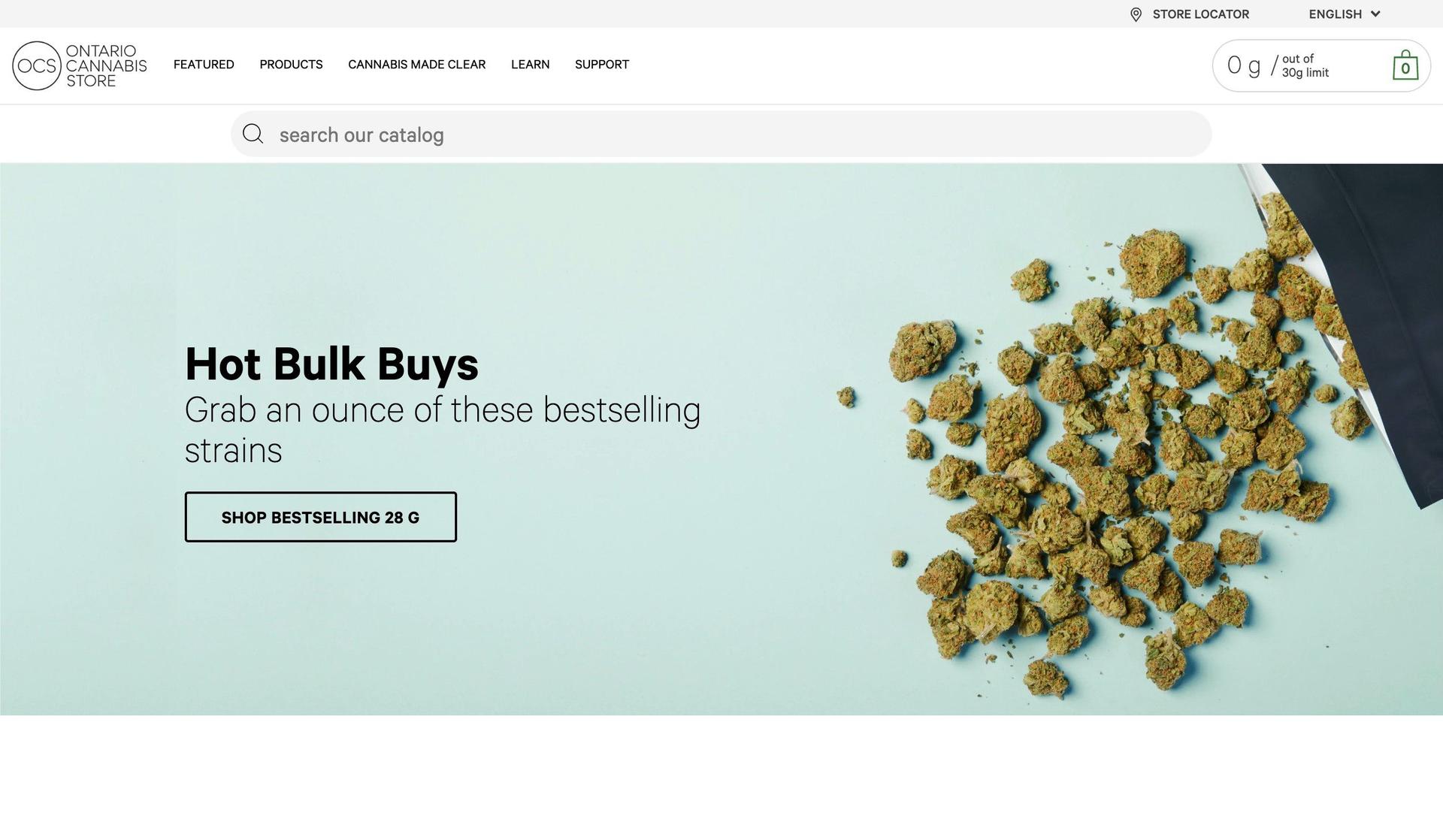 OCS-cannabis website design